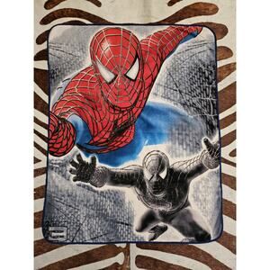 Vintage Rare Y2K 2007 Spiderman 3 Tobey Maguire Fleece Blanket 61”x50”